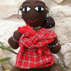 Muñeca africana tela Masai