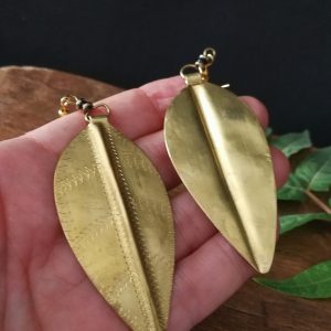 Pendientes hoja Turkana dorados