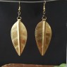 Golden Turkana leaf earrings