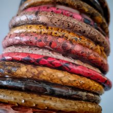 3 Pulseras piel de serpiente
