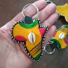 Llavero piel mapa africa